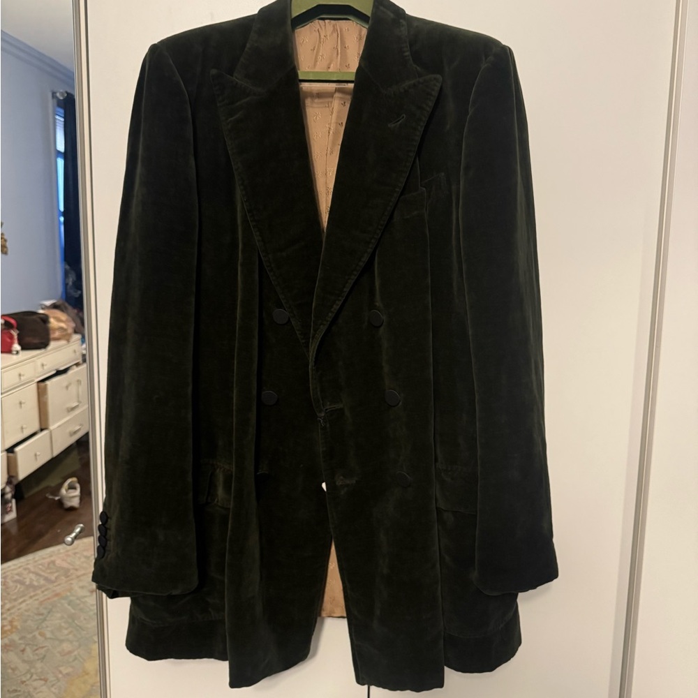 Gucci Men's Deep Green Velvet Jacket